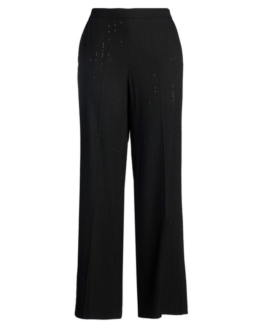 Twinset Black Pants Viscose, Wool, Polyamide, Elastane