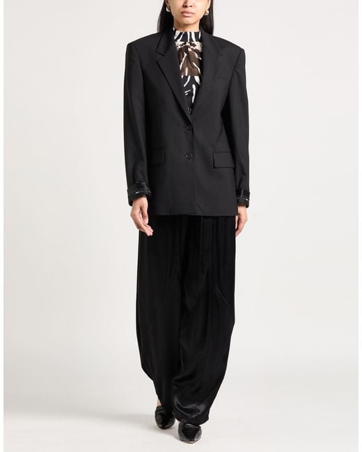 MSGM Black Blazer Virgin Wool, Elastane