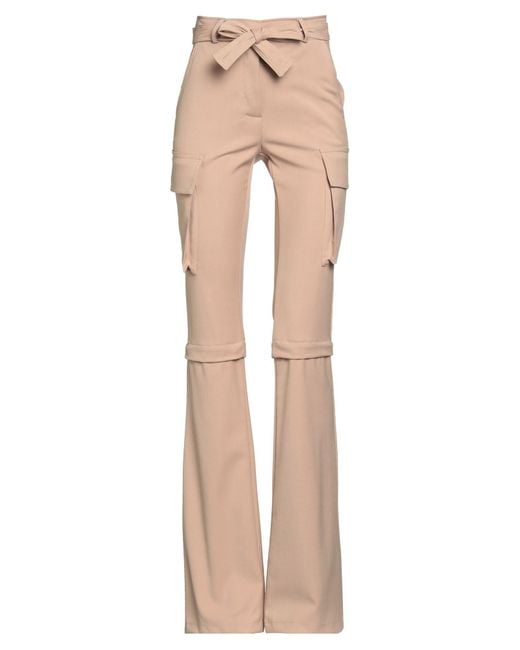 ANDREADAMO Natural Pants Polyester, Viscose, Elastane