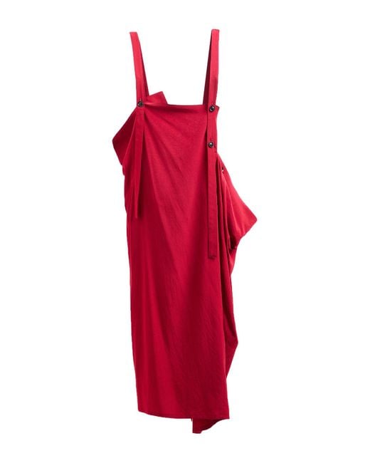Y's Yohji Yamamoto Red Midi-Kleid