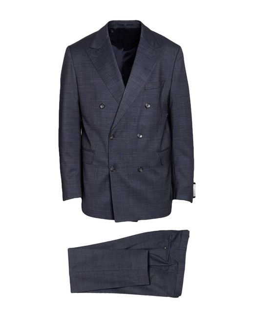 EDUARD DRESSLER Blue Suit Virgin Wool for men