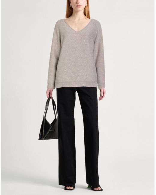 Gran Sasso Gray Sweater Wool, Cashmere, Metallic Fiber, Polyamide