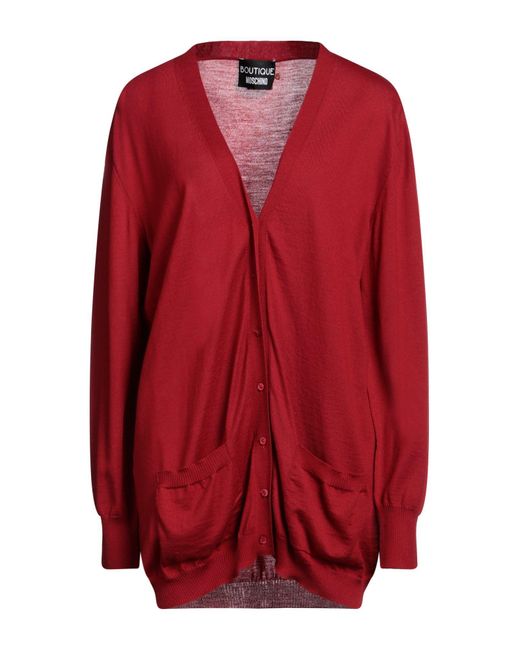 Boutique Moschino Red Cardigan Virgin Wool