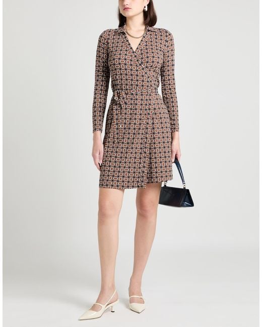Caliban Brown Mini Dress Polyamide, Elastane
