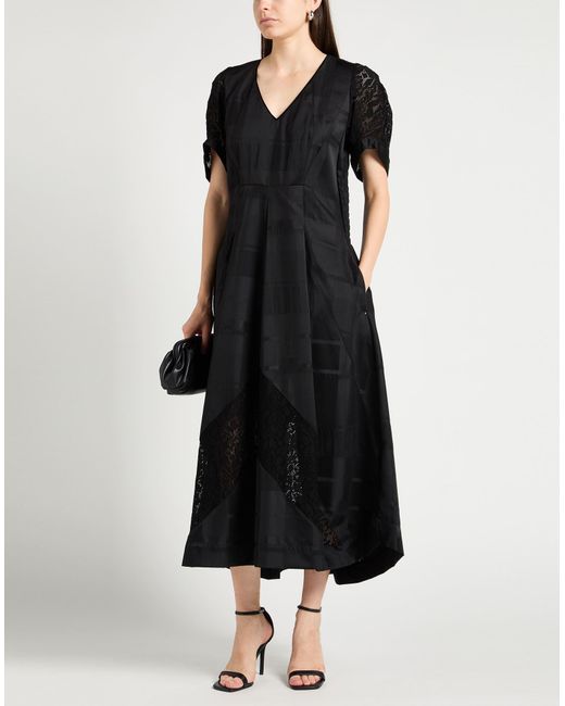 High Black Midi Dress Polyester, Nylon, Elastane