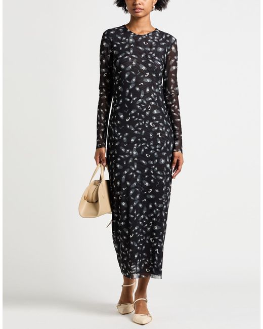 Franco Ferrari Black Maxi Dress Polyester, Elastane