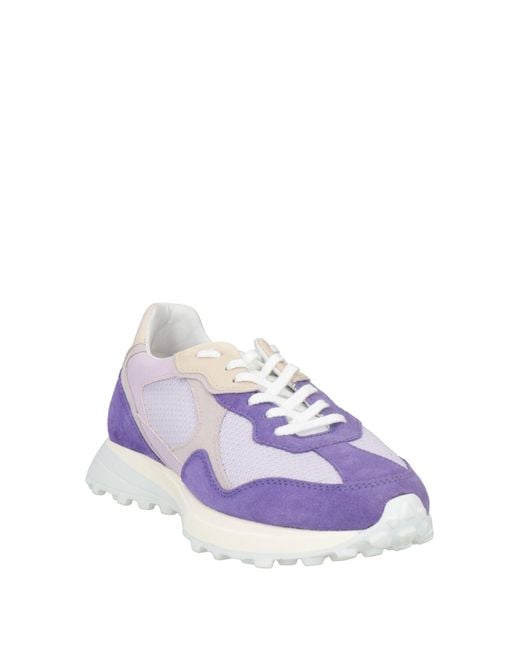 Date Purple Sneakers Leather, Textile Fibers