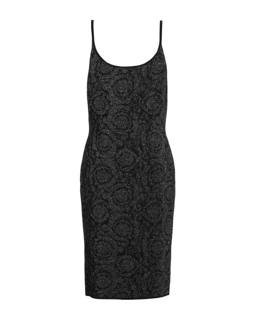 Versace Black Midi Dress Viscose, Polyamide, Metallic Polyester, Elastane