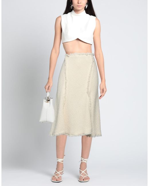 Alberta Ferretti White Midi Skirt