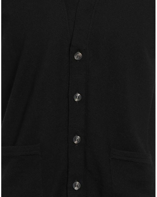 Alpha Studio Black Cardigan Merino Wool for men