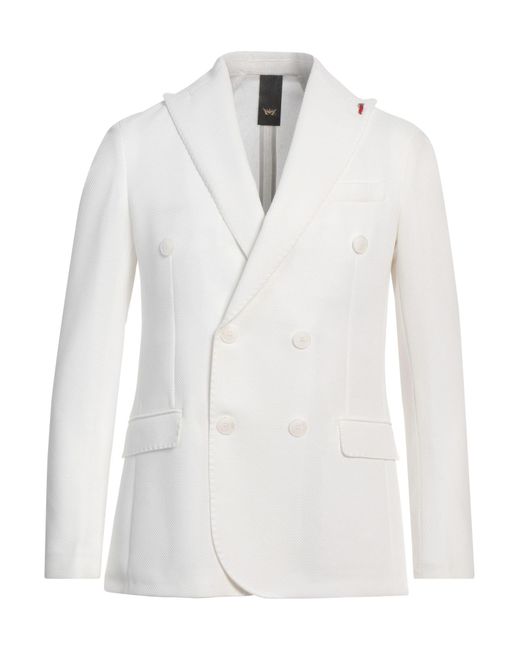 MULISH White Blazer Polyester, Elastane for men