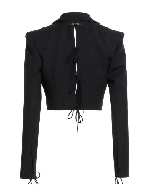 Versace Jeans Couture Black Jacket Viscose, Polyamide, Elastane