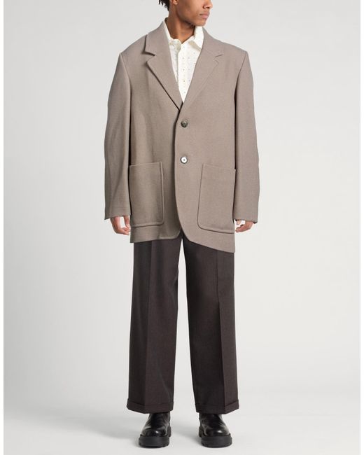 AMI Brown Coat Virgin Wool, Polyamide for men