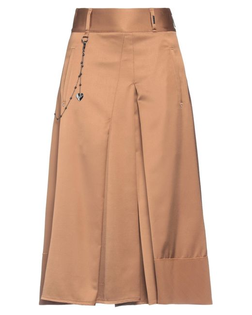 High Brown Midi Skirt
