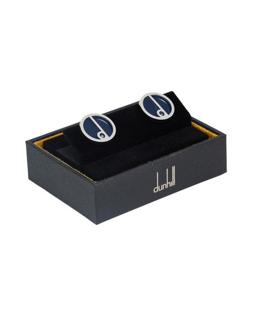 Dunhill Blue Cufflinks And Tie Clips 925/1000 for men