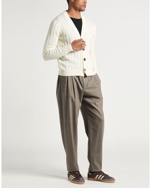 FILIPPO DE LAURENTIIS Natural Ivory Cardigan Giza 45 Cotton for men