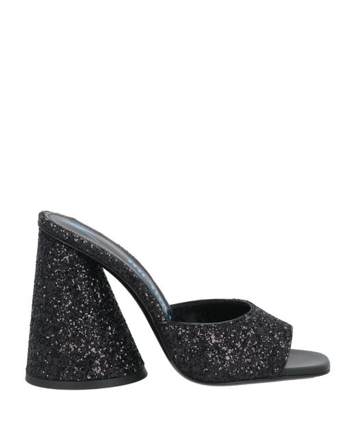 The Attico Black Sandals Textile Fibers