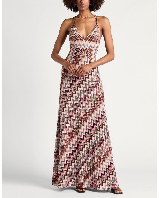 Missoni Purple Maxi Dress Cotton, Viscose