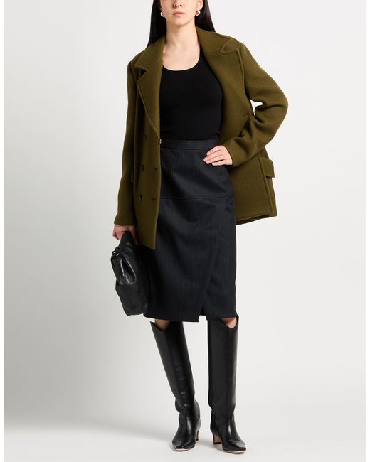 Fendi Gray Midi Skirt Virgin Wool, Elastane, Polyester