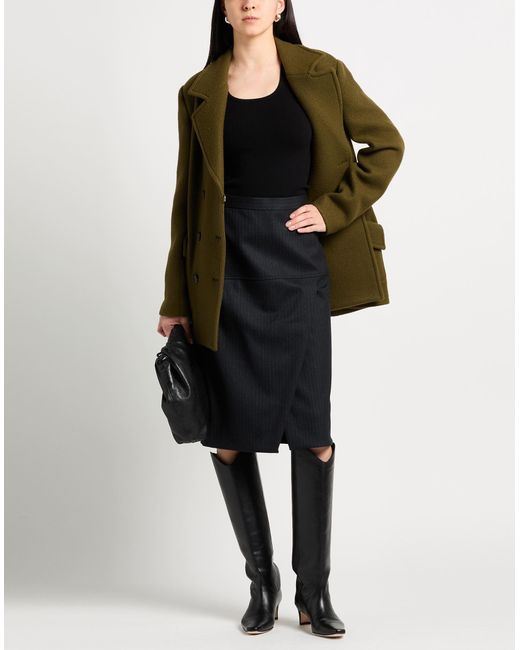 Fendi Gray Midi Skirt Virgin Wool, Elastane, Polyester