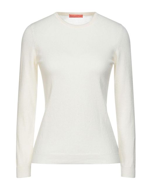 Ballantyne White Ivory Sweater Cashmere