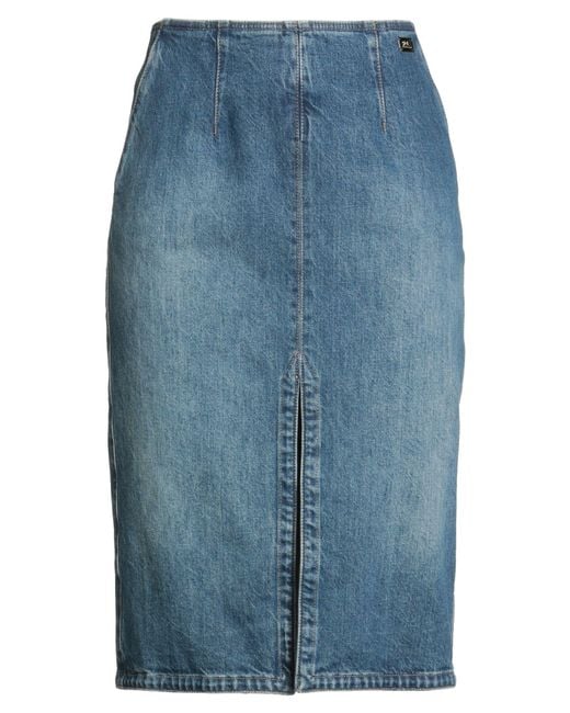 Elisabetta Franchi Blue Denim Skirt Cotton
