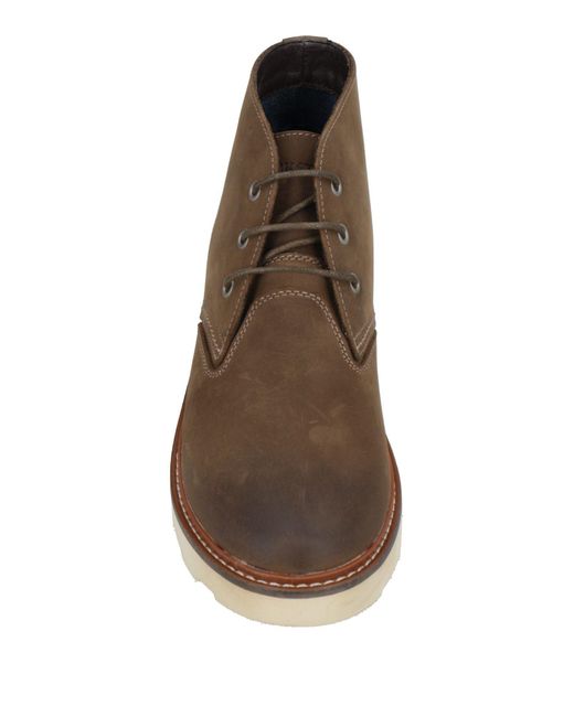 Docksteps Brown Khaki Ankle Boots Leather for men