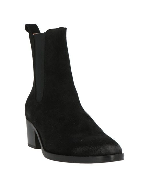 CURIOSITÉ Black Ankle Boots Leather
