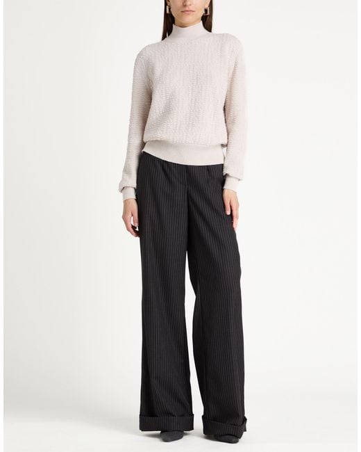 Fendi White Turtleneck Wool, Cashmere, Elastane