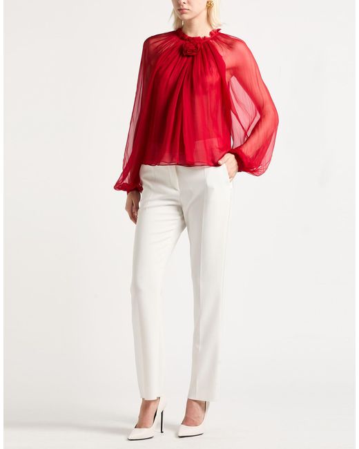 Alberta Ferretti Red Top Silk