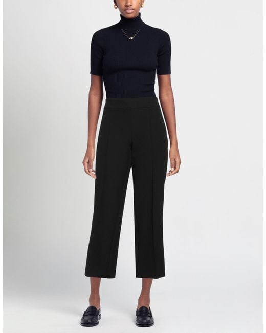 Semicouture Black Pants Polyester, Elastane