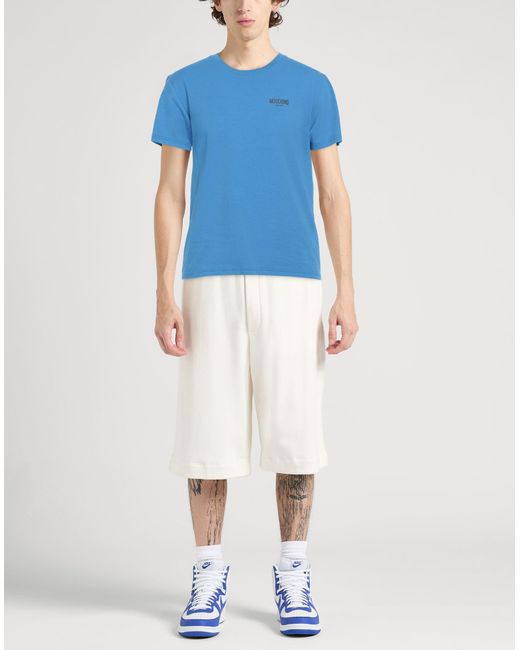 Moschino Blue T-Shirt Cotton, Elastane for men