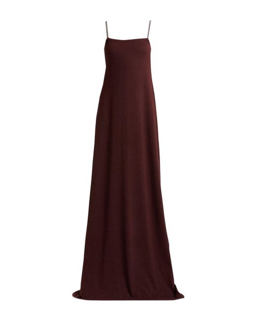 Fabiana Filippi Purple Cashmere Maxi Dress Cashmere, Ecobrass