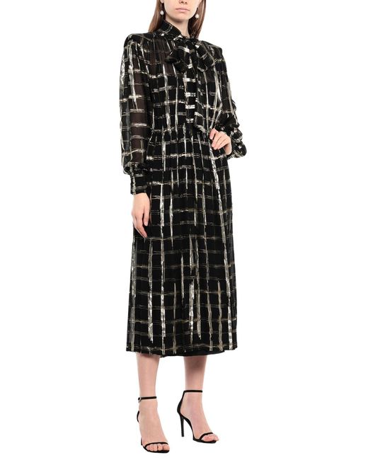 Alberta Ferretti Black Midi Dress Silk, Polyester