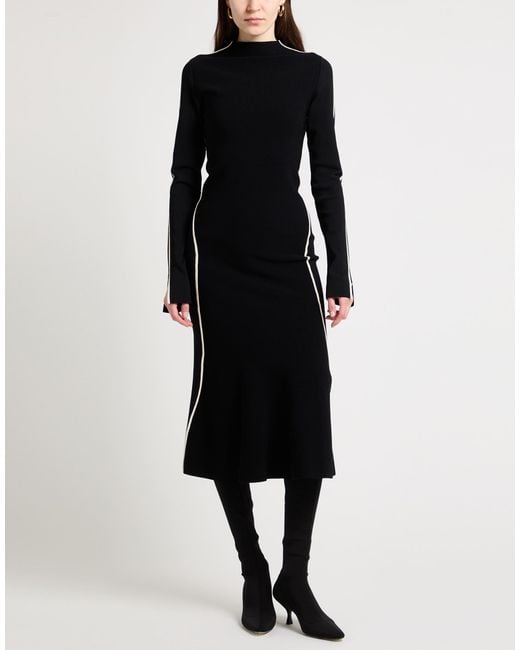 Sportmax Black Midi Dress Viscose, Polyamide, Polyester, Elastane