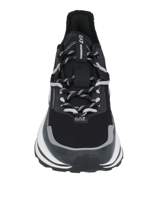 EA7 Black Sneakers Polyester, Polyurethane, Rubber for men