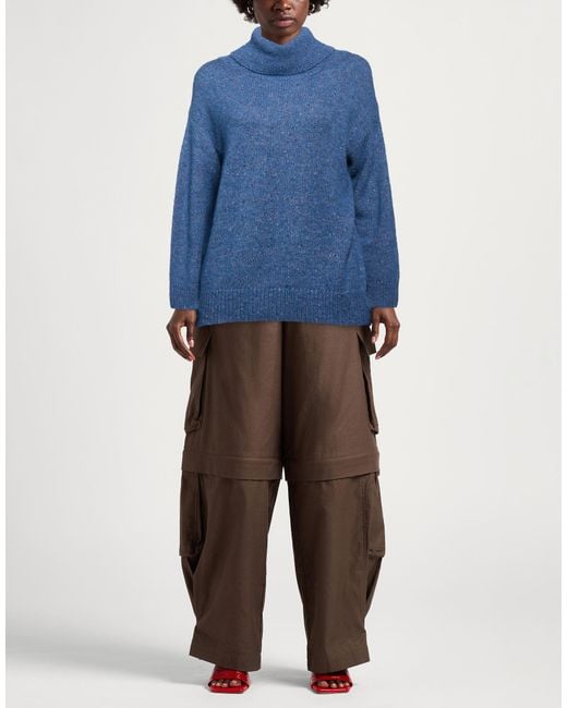 Gran Sasso Blue Turtleneck Alpaca Wool, Viscose, Polyamide, Virgin Wool