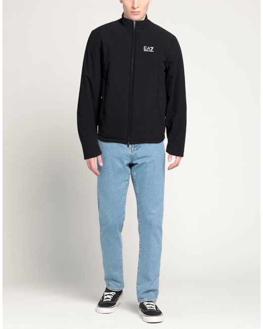 EA7 Blue Jacket Polyamide, Elastane for men