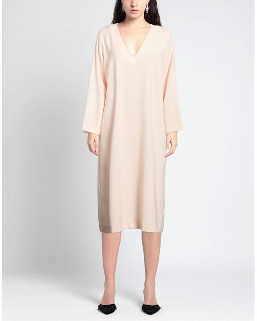 Vestito Midi di Rose' A Pois in Natural