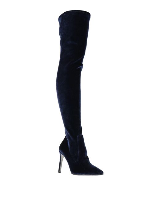 Rene Caovilla Blue Boot Textile Fibers