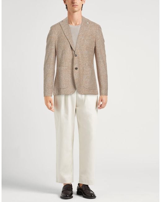 L.b.m. 1911 Natural Sand Blazer Cotton, Acrylic, Polyester, Virgin Wool for men