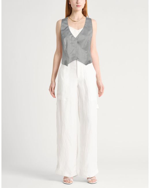 Cristinaeffe Gray Tailored Vest Polyester, Viscose, Elastane