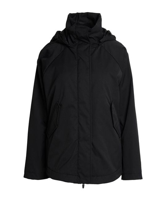 Herno Black Coat Polyester, Elastane, Viscose