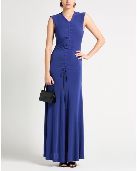 Paul Smith Blue Maxi Dress Viscose, Polyester, Elastane