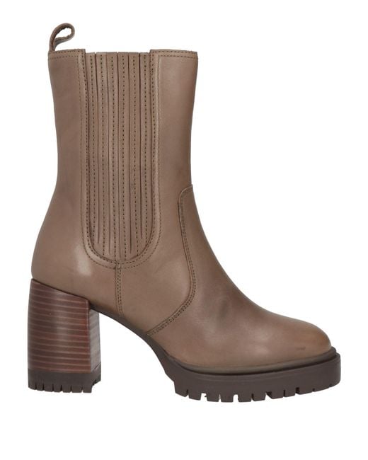 Emanuélle Vee Brown Khaki Ankle Boots Leather