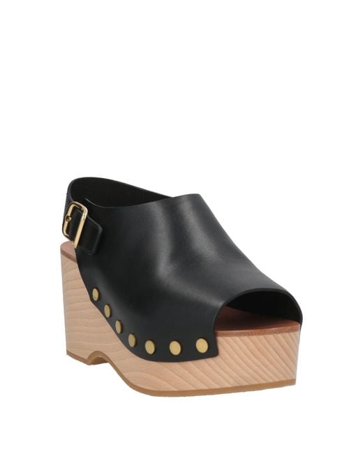 Céline Black Sandals Leather