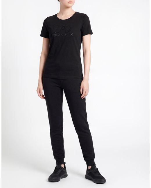 EA7 Black T-Shirt Cotton, Elastane