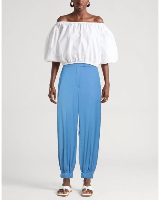 8pm Blue Pants Viscose, Polyamide
