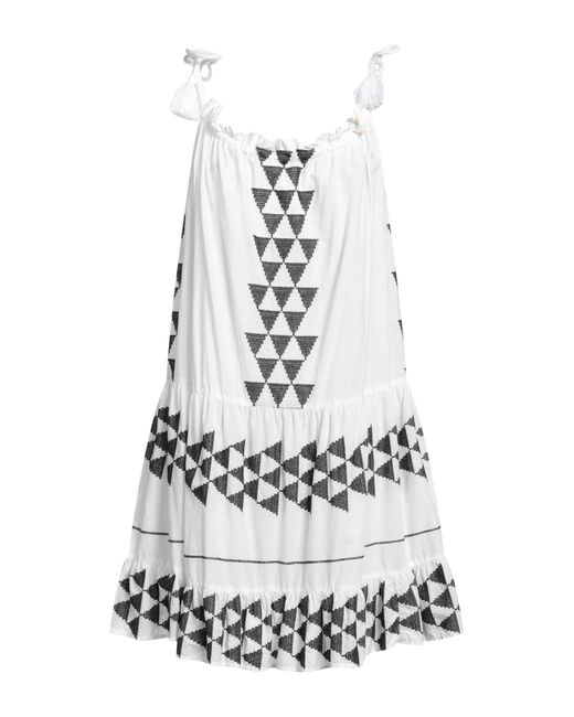 Greek Archaic Kori White Mini-Kleid