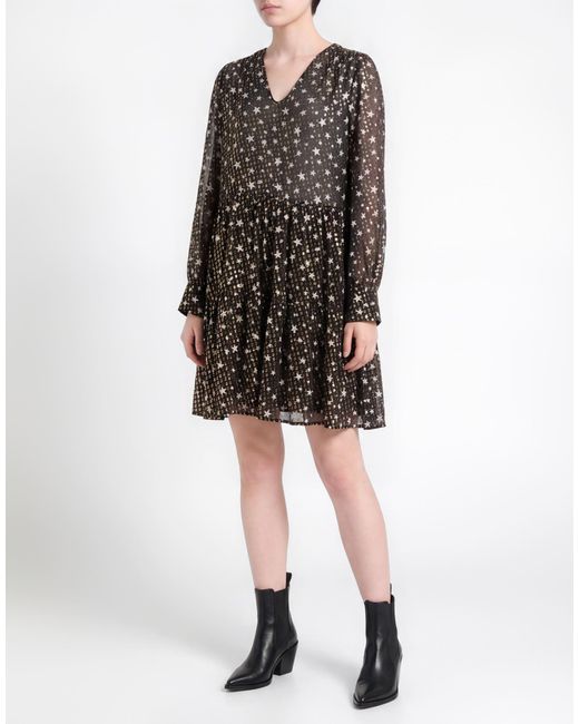 Maison Common Black Midi Dress Silk, Polyester